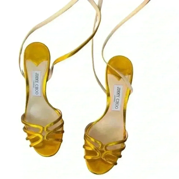 Jimmy Choo metallic gold Mimi Heels - Picture 5 of 11